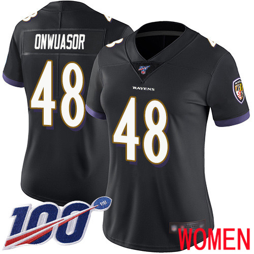 Baltimore Ravens Limited Black Women Patrick Onwuasor Alternate Jersey NFL Football #48 100th Season Vapor Untouchable->women nfl jersey->Women Jersey